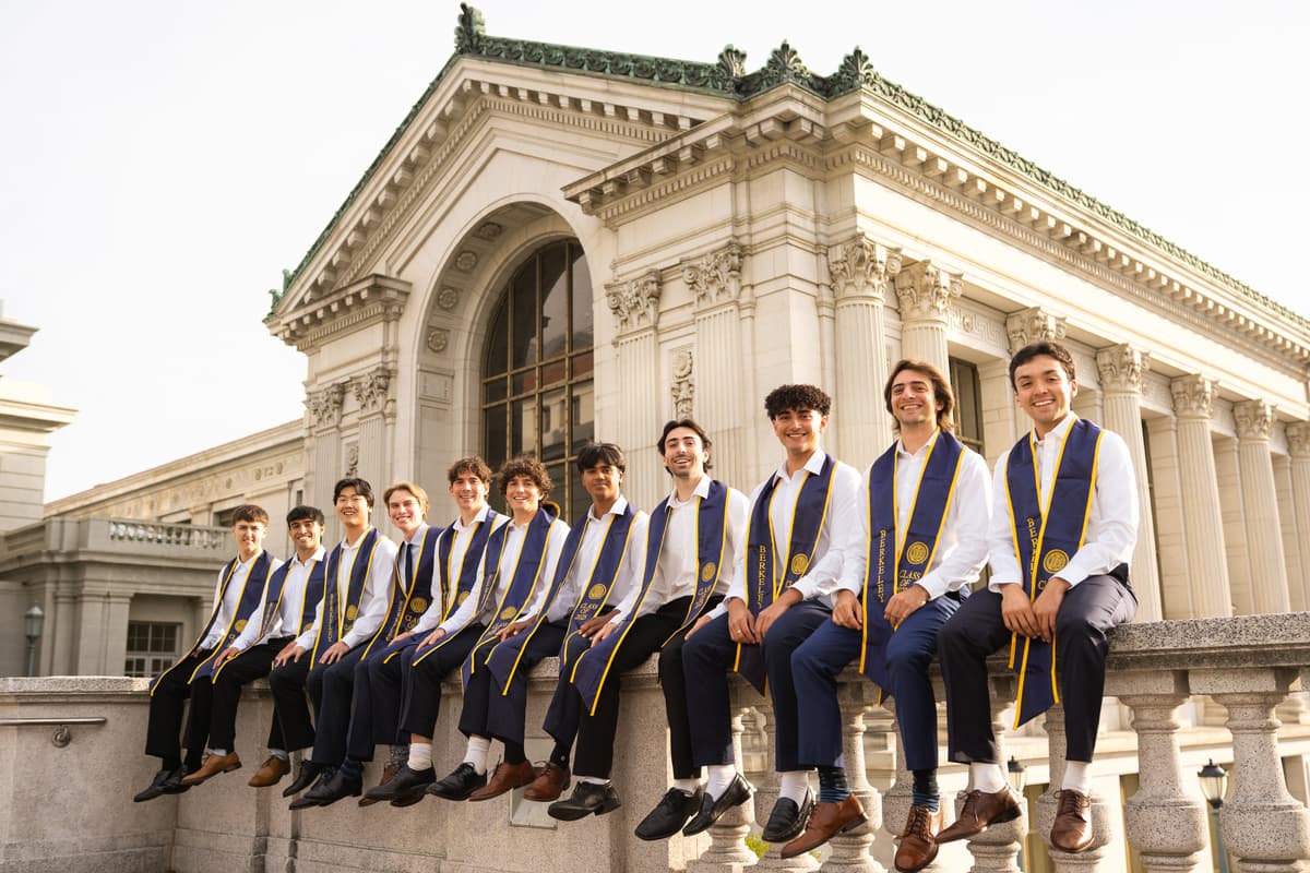 Graduate portrait at university building